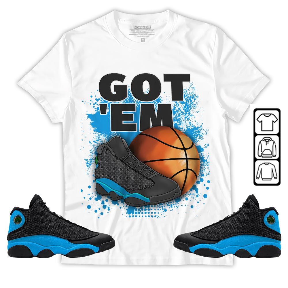 GOTEM BALLS Sneaker Shirt Match Black University Blue 13s, Jordan 13 Black University Blue 2022 MKO T-Shirt GOTEM BALLS Sneaker Shirt Match Black University Blue 13s, Jordan 13 Black University Blue 2022 MKO T-Shirt