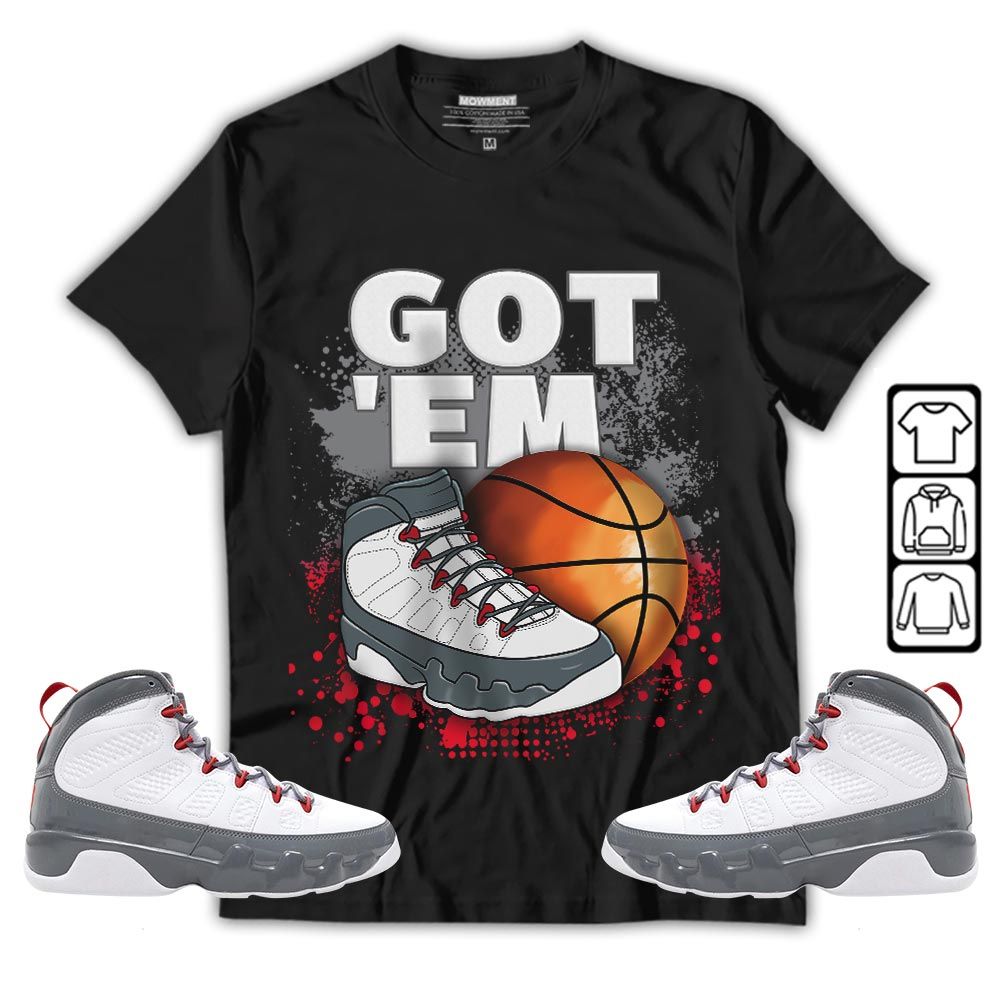 GOTEM BALLS Sneaker Shirt Match Fire Red 9s, Jordan 9 Retro Fire Red MKO T-Shirt GOTEM BALLS Sneaker Shirt Match Fire Red 9s, Jordan 9 Retro Fire Red MKO T-Shirt