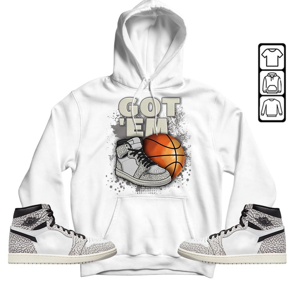 GOTEM BALLS Sneaker Shirt Match OG Elephant 1s, Jordan 1 White Cement MKO T-Shirt