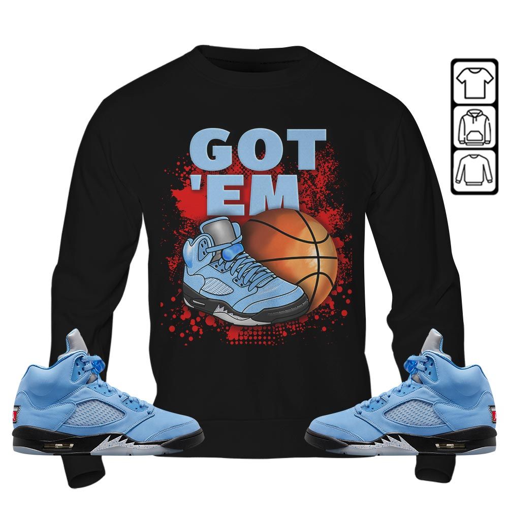 GOTEM BALLS Sneaker Shirt Match Retro University Blue 5s, Jordan 5 University Blue MKO T-Shirt GOTEM BALLS Sneaker Shirt Match Retro University Blue 5s, Jordan 5 University Blue MKO T-Shirt