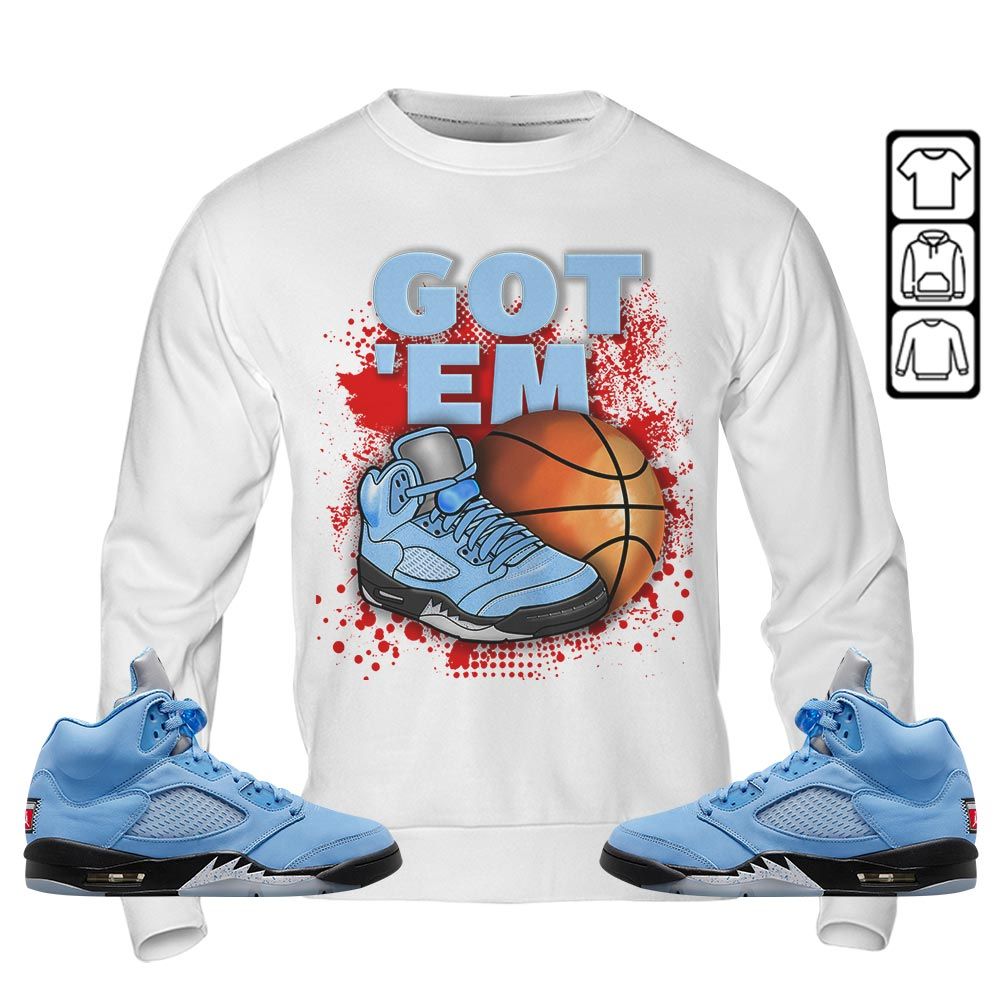 GOTEM BALLS Sneaker Shirt Match Retro University Blue 5s, Jordan 5 University Blue MKO T-Shirt GOTEM BALLS Sneaker Shirt Match Retro University Blue 5s, Jordan 5 University Blue MKO T-Shirt