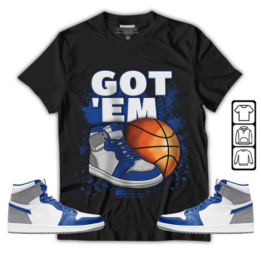 GOTEM BALLS Sneaker Shirt Match True Blue 1s, Jordan 1 High OG True Blue MKO T-Shirt GOTEM BALLS Sneaker Shirt Match True Blue 1s, Jordan 1 High OG True Blue MKO T-Shirt