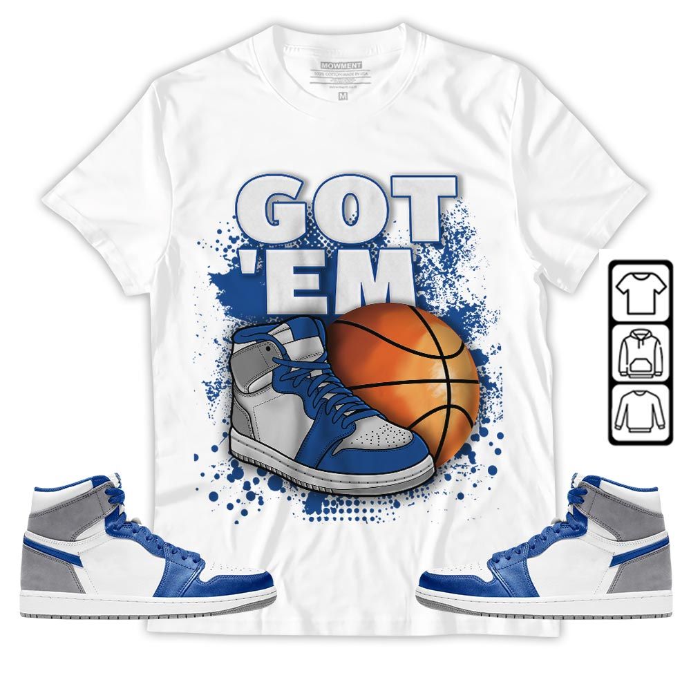 GOTEM BALLS Sneaker Shirt Match True Blue 1s, Jordan 1 High OG True Blue MKO T-Shirt GOTEM BALLS Sneaker Shirt Match True Blue 1s, Jordan 1 High OG True Blue MKO T-Shirt