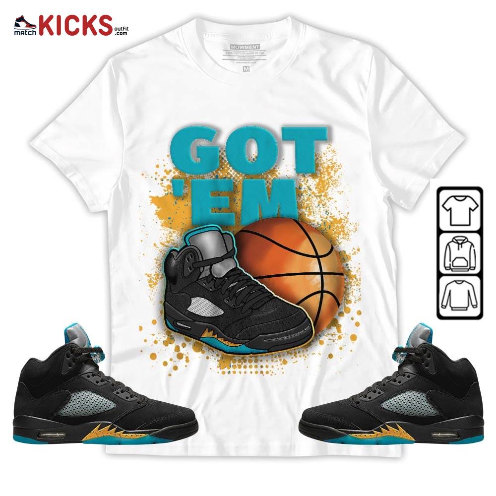 GOT’EM SNKRS Sneaker Shirt Match 2023 Retro Aqua 5s, Jordan 5 Aqua MKO T-Shirt