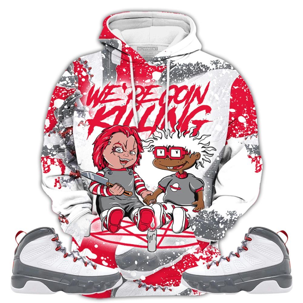 Graffiti Chucky Cartoon 90S Rugrats Horror Sneaker Shirt Match Fire Red 9S, Jordan 9 Retro Fire Red Hoodie Sweatshirt Tee All Over Print MKO Shirt