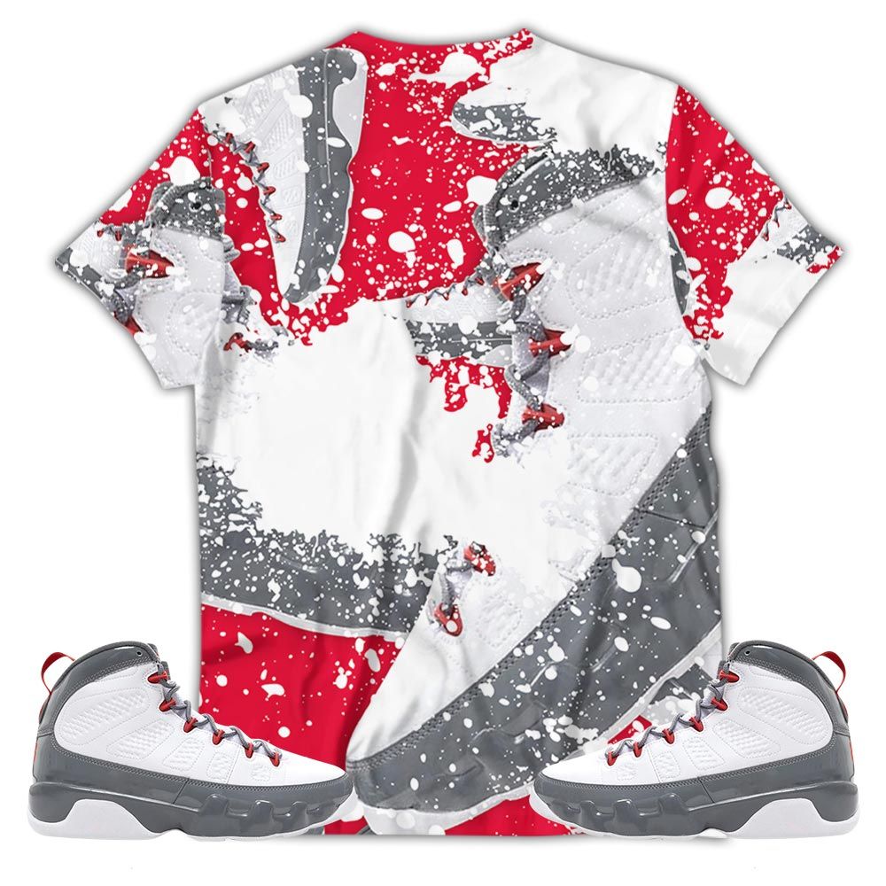 Graffiti Number 23 Drip Sneaker Shirt Match Fire Red 9S, Jordan 9 Retro Fire Red Hoodie Sweatshirt Tee All Over Print MKO Shirt