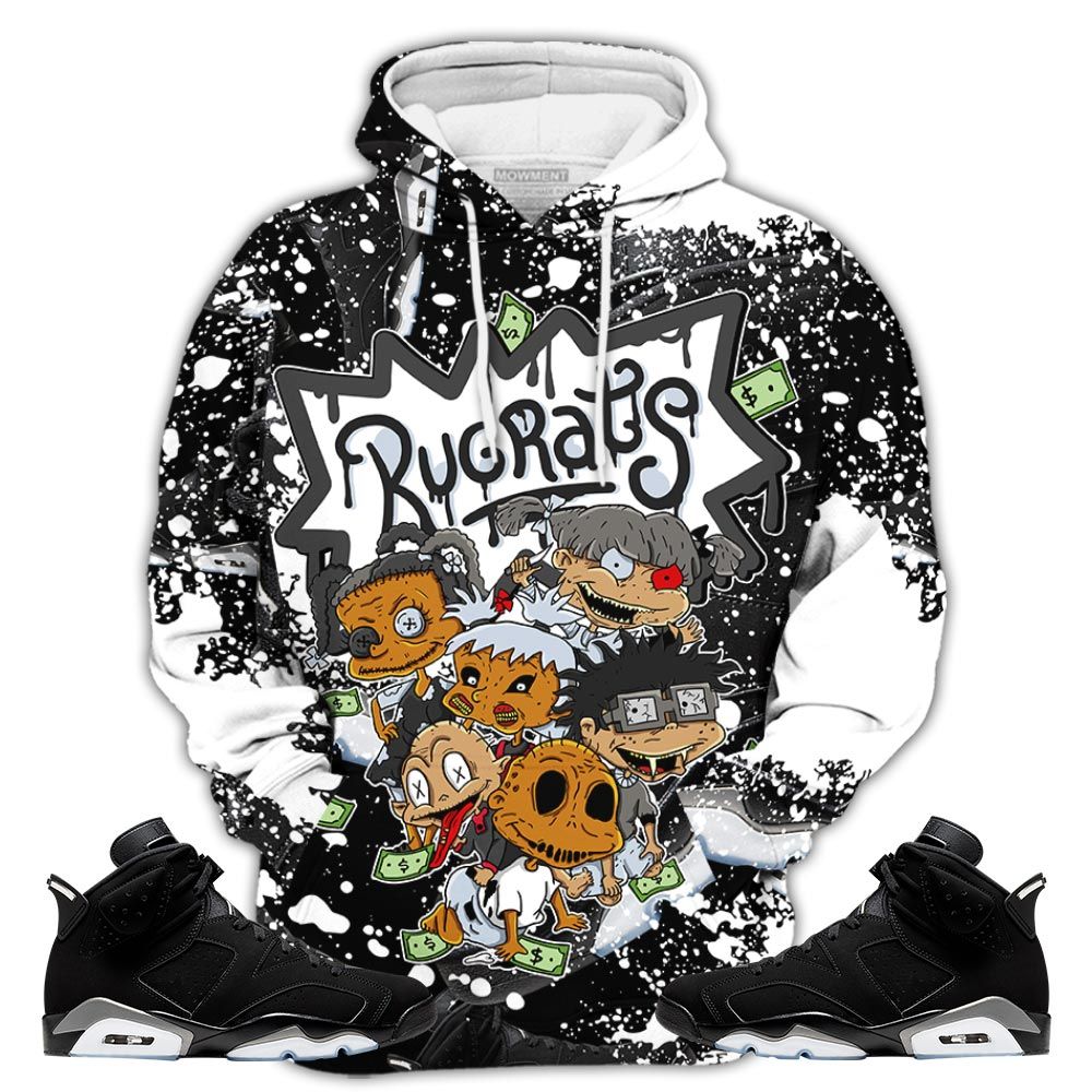 Graffiti Rugrats Horror Story Sneaker Shirt Match Retro Metallic Silver 6S, Jordan 6 Black Chrome Hoodie Sweatshirt Tee All Over Print MKO Shirt