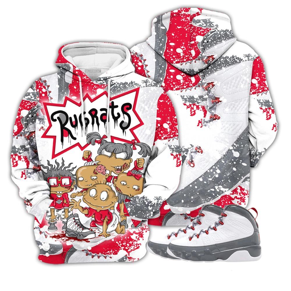 Graffiti Rugrats Zombie Sneaker Shirt Match Fire Red 9S, Jordan 9 Retro Fire Red Hoodie Sweatshirt Tee All Over Print MKO Shirt