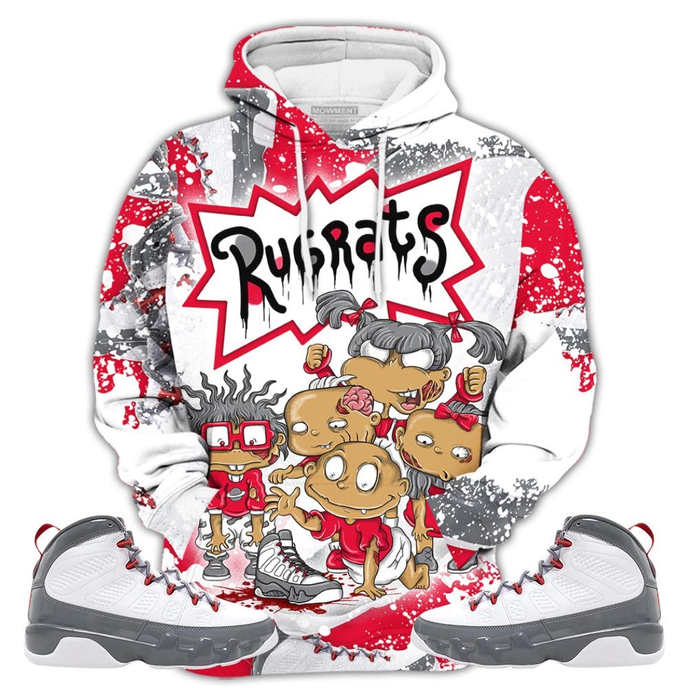 Graffiti Rugrats Zombie Sneaker Shirt Match Fire Red 9S, Jordan 9 Retro Fire Red Hoodie Sweatshirt Tee All Over Print MKO Shirt