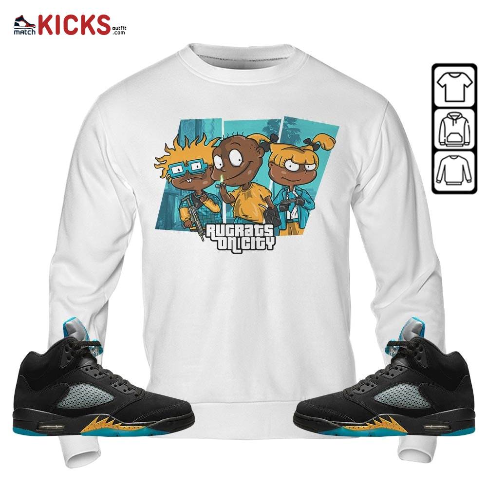 GTA V Rugrats Sneaker Shirt Match 2023 Retro Aqua 5s, Jordan 5 Aqua MKO T-Shirt GTA V Rugrats Sneaker Shirt Match 2023 Retro Aqua 5s, Jordan 5 Aqua MKO T-Shirt