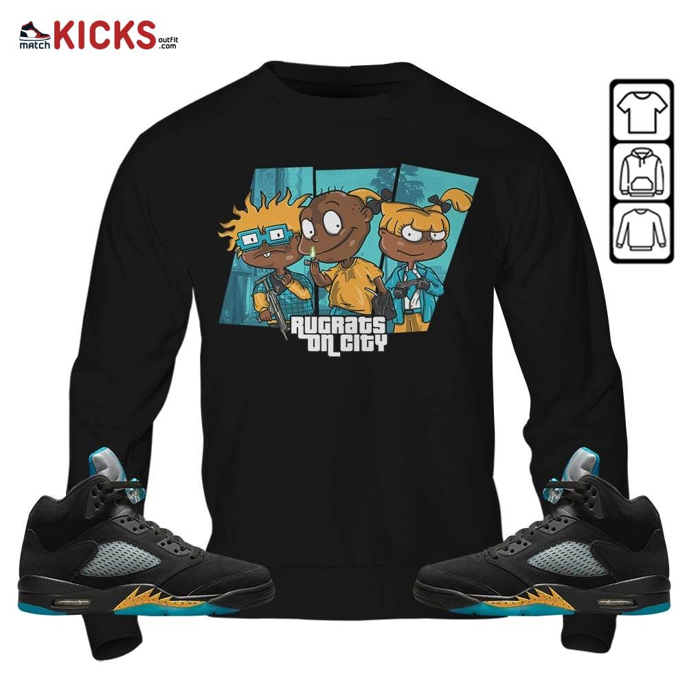 GTA V Rugrats Sneaker Shirt Match 2023 Retro Aqua 5s, Jordan 5 Aqua MKO T-Shirt GTA V Rugrats Sneaker Shirt Match 2023 Retro Aqua 5s, Jordan 5 Aqua MKO T-Shirt