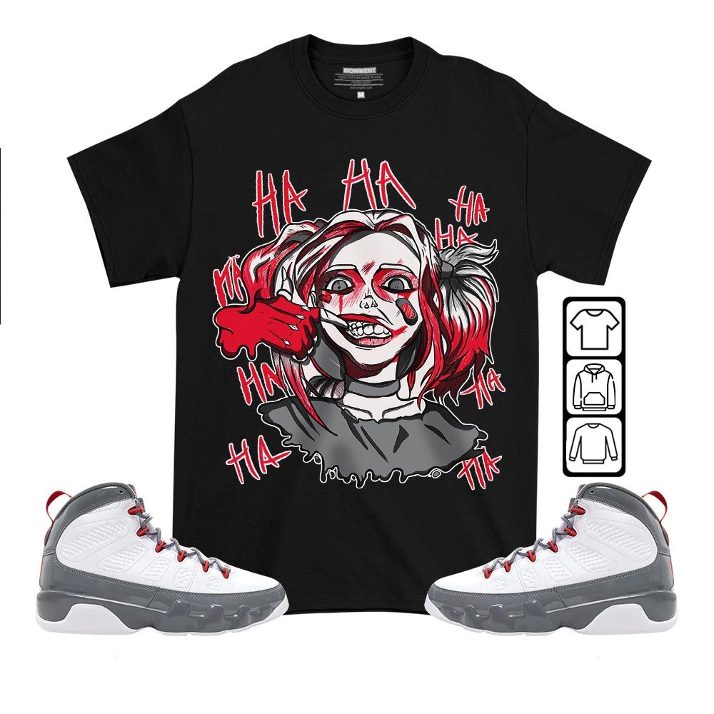 Harley Quinm Sneaker Shirt Match Fire Red 9s, Jordan 9 Retro Fire Red MKO T-Shirt Harley Quinm Sneaker Shirt Match Fire Red 9s, Jordan 9 Retro Fire Red MKO T-Shirt