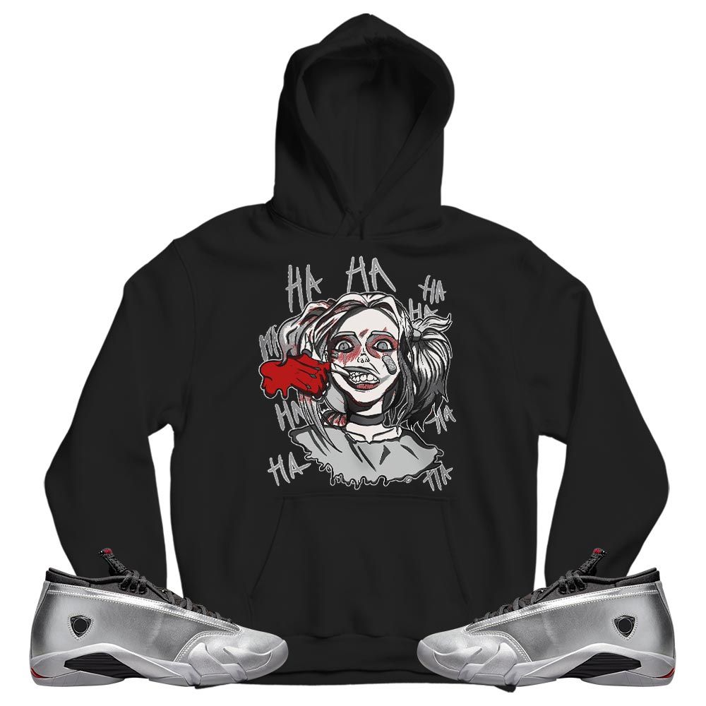 Harley Quinn Sneaker Shirt Match 14 Low Metallic Silver, Jordan 14 Metallic Silver MKO T-Shirt Harley Quinn Sneaker Shirt Match 14 Low Metallic Silver, Jordan 14 Metallic Silver MKO T-Shirt