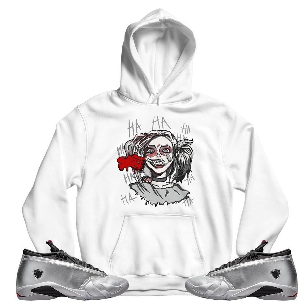 Harley Quinn Sneaker Shirt Match 14 Low Metallic Silver, Jordan 14 Metallic Silver MKO T-Shirt Harley Quinn Sneaker Shirt Match 14 Low Metallic Silver, Jordan 14 Metallic Silver MKO T-Shirt
