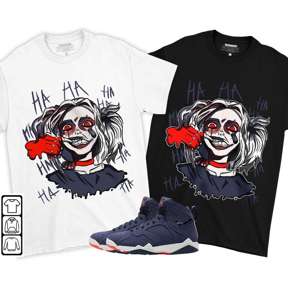 Harley Quinn Sneaker Shirt Match 7 Neutral Indigo, Jordan 7 Quai 54 MKO T-Shirt Harley Quinn Sneaker Shirt Match 7 Neutral Indigo, Jordan 7 Quai 54 MKO T-Shirt