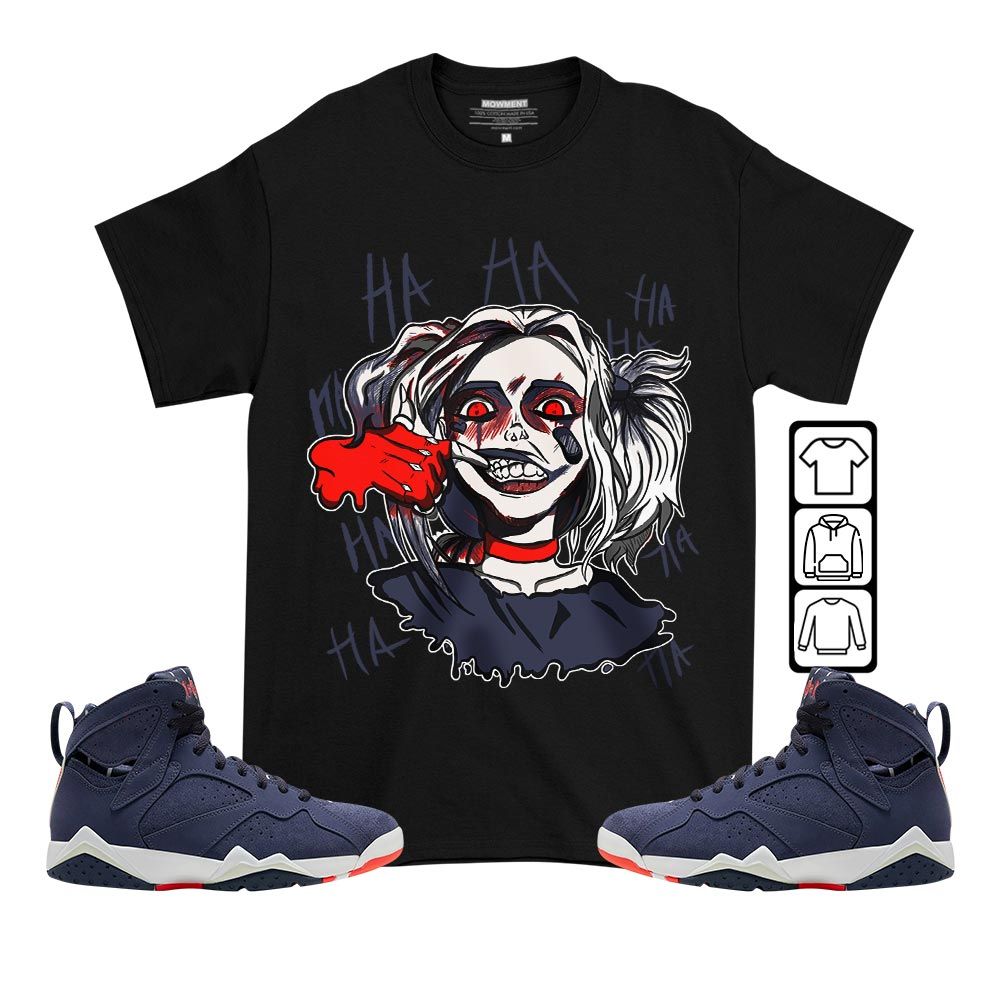 Harley Quinn Sneaker Shirt Match 7 Neutral Indigo, Jordan 7 Quai 54 MKO T-Shirt Harley Quinn Sneaker Shirt Match 7 Neutral Indigo, Jordan 7 Quai 54 MKO T-Shirt