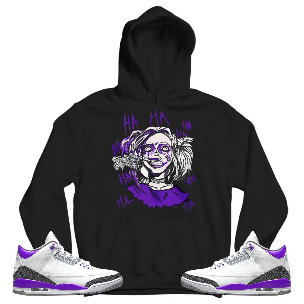 Harley Quinn Sneaker Shirt Match Dark Iris 3s, Jordan 3 Retro Dark Iris MKO T-Shirt