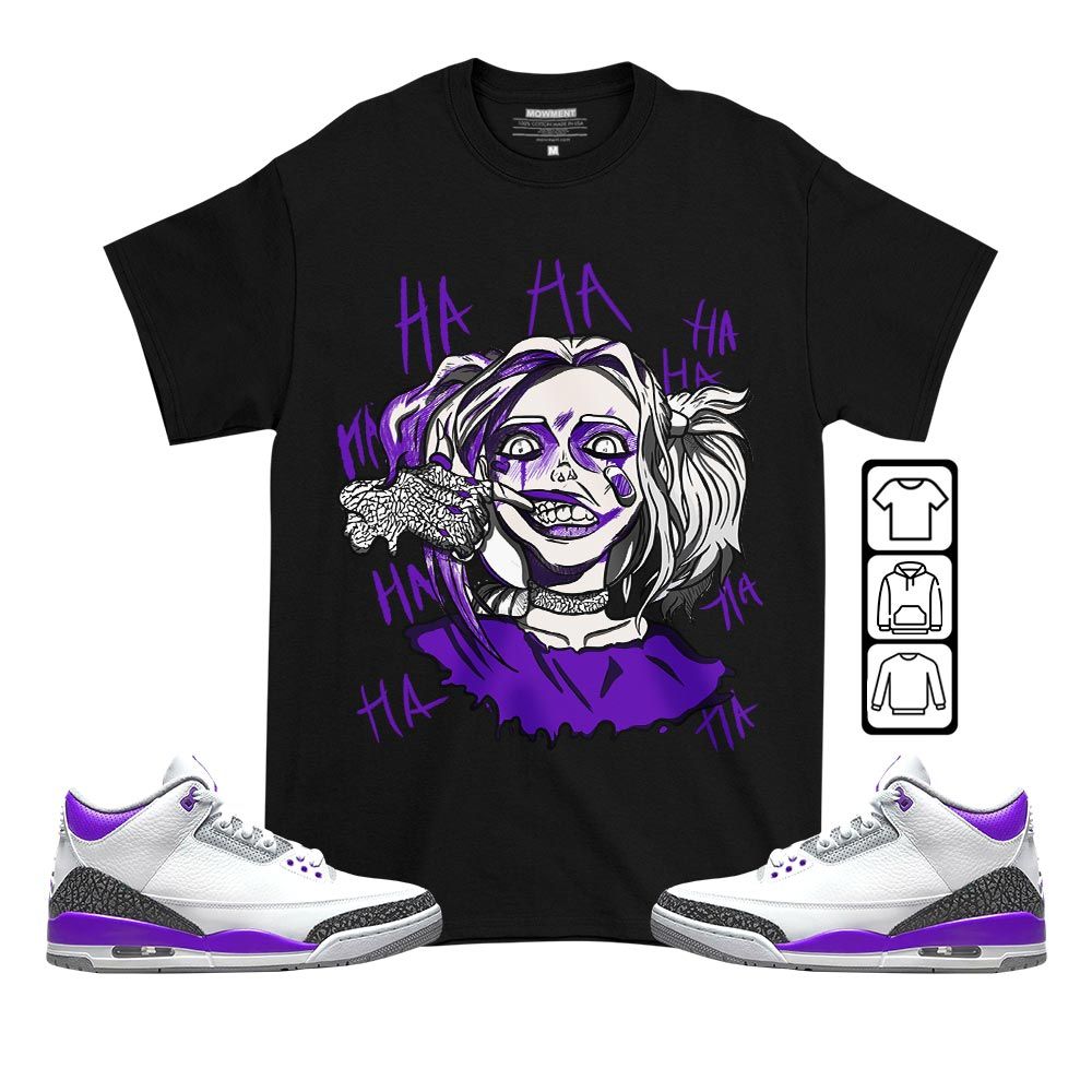 Harley Quinn Sneaker Shirt Match Dark Iris 3s, Jordan 3 Retro Dark Iris MKO T-Shirt Harley Quinn Sneaker Shirt Match Dark Iris 3s, Jordan 3 Retro Dark Iris MKO T-Shirt