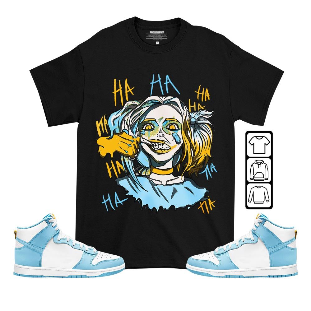 Harley Quinn Sneaker Shirt Match Dunk High Blue Chill, Dunk High Homer Simpson MKO T-Shirt Harley Quinn Sneaker Shirt Match Dunk High Blue Chill, Dunk High Homer Simpson MKO T-Shirt