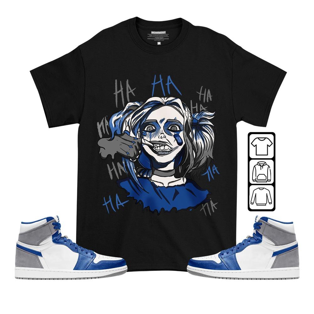 Harley Quinn Sneaker Shirt Match True Blue 1s, Jordan 1 High OG True Blue MKO T-Shirt Harley Quinn Sneaker Shirt Match True Blue 1s, Jordan 1 High OG True Blue MKO T-Shirt