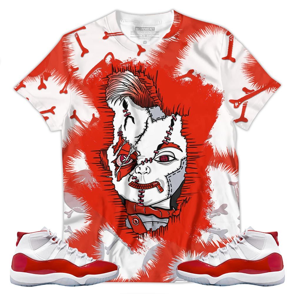 Head Of A Misunderstood Chucky Cartoon 90S Sneaker Shirt Match Cherry 11S, Jordan 11 Retro Cherry Hoodie Sweatshirt Tee All Over Print MKO Shirt