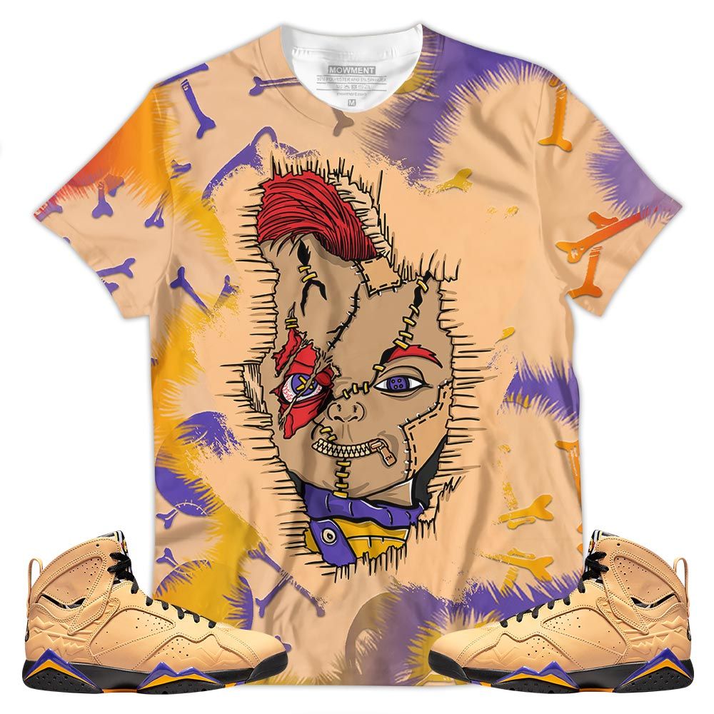 Head Of A Misunderstood Chucky Cartoon 90S Sneaker Shirt Match Vachetta Tan 7S, Jordan 7 Se Afrobeats Hoodie Sweatshirt Tee All Over Print MKO Shirt