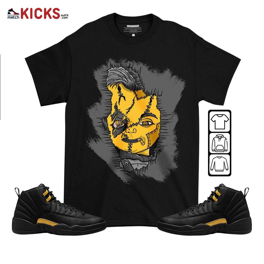 Head Of A Misunderstood Chucky Chuckie Sneaker Shirt Match Black Taxi 12s, Jordan 12 Retro Black Taxi MKO T-Shirt