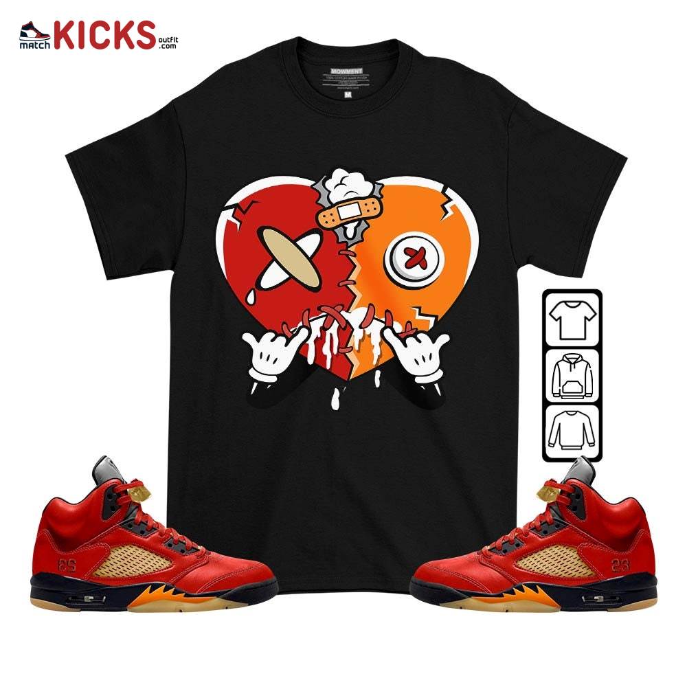 Heart Crying Lover Sneaker Shirt Match 5 Dunk On Mars, Jordan 5 Mars For Her MKO T-Shirt