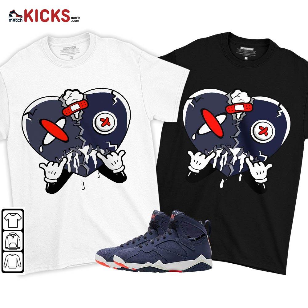 Heart Crying Lover Sneaker Shirt Match 7 Neutral Indigo, Jordan 7 Quai 54 MKO T-Shirt Heart Crying Lover Sneaker Shirt Match 7 Neutral Indigo, Jordan 7 Quai 54 MKO T-Shirt