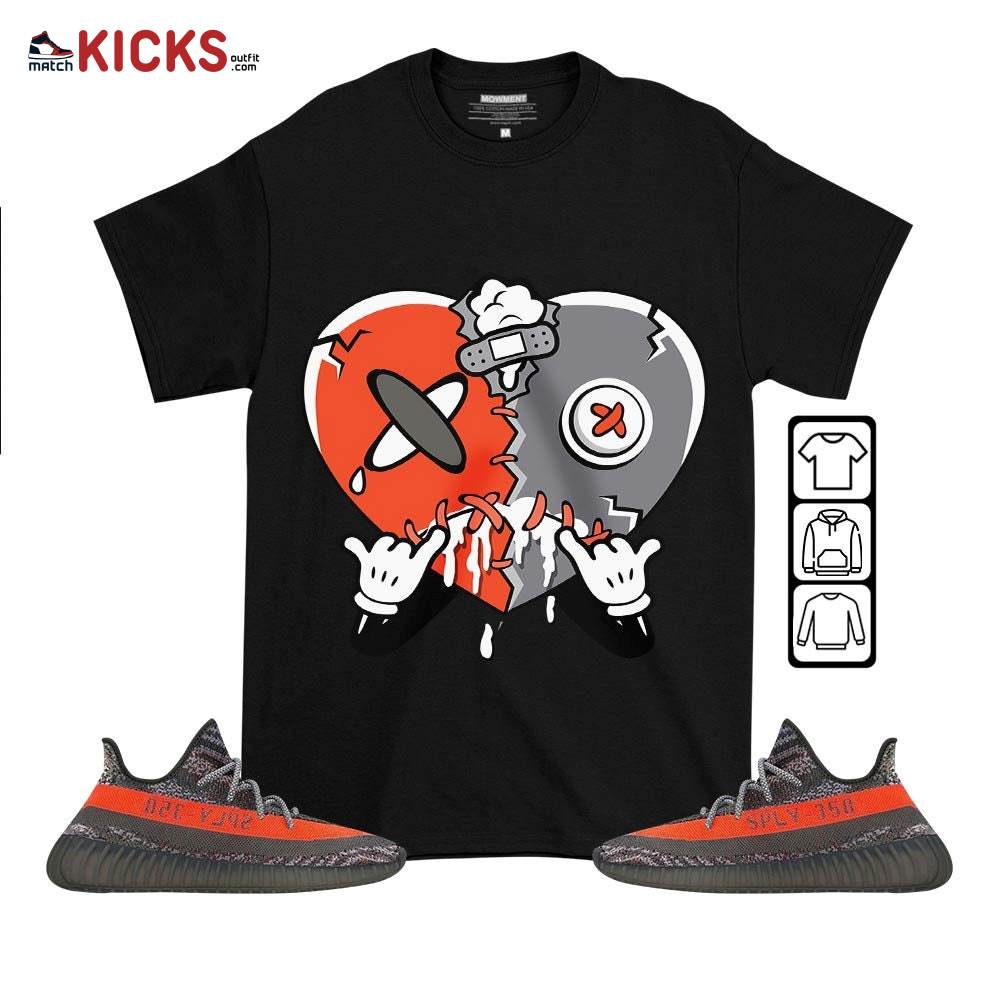 Heart Crying Lover Sneaker Shirt Match Boots 350 V2 Dark Beluga, Yeezy 350 V2 Carbon Beluga MKO T-Shirt