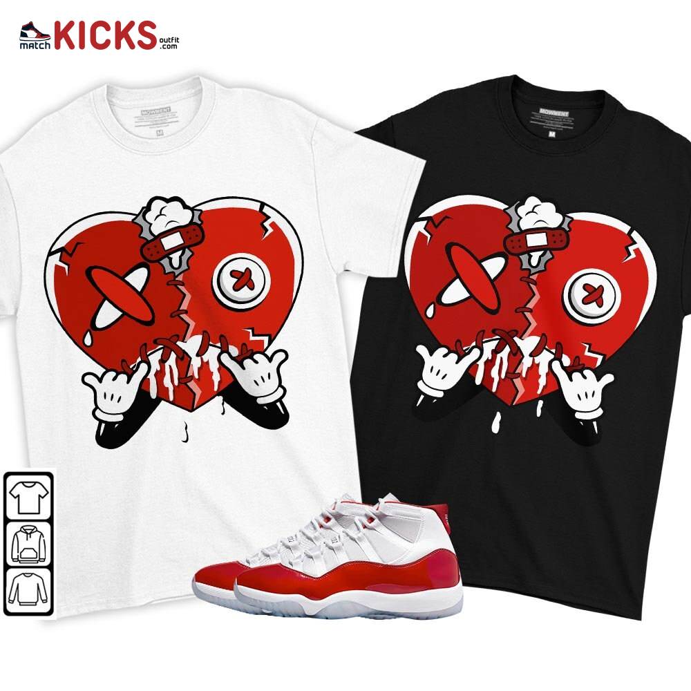 Heart Crying Lover Sneaker Shirt Match Cherry 11s, Jordan 11 Retro Cherry MKO T-Shirt Heart Crying Lover Sneaker Shirt Match Cherry 11s, Jordan 11 Retro Cherry MKO T-Shirt