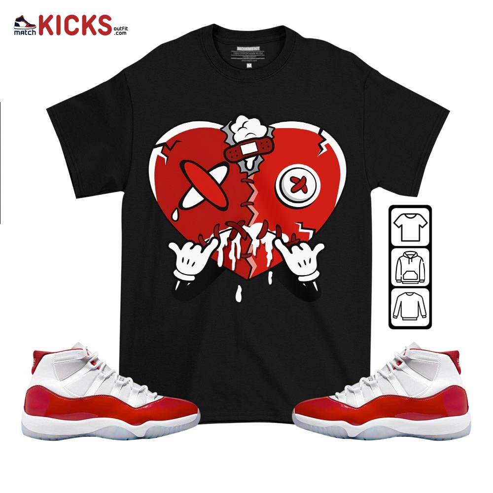 Heart Crying Lover Sneaker Shirt Match Cherry 11s, Jordan 11 Retro Cherry MKO T-Shirt