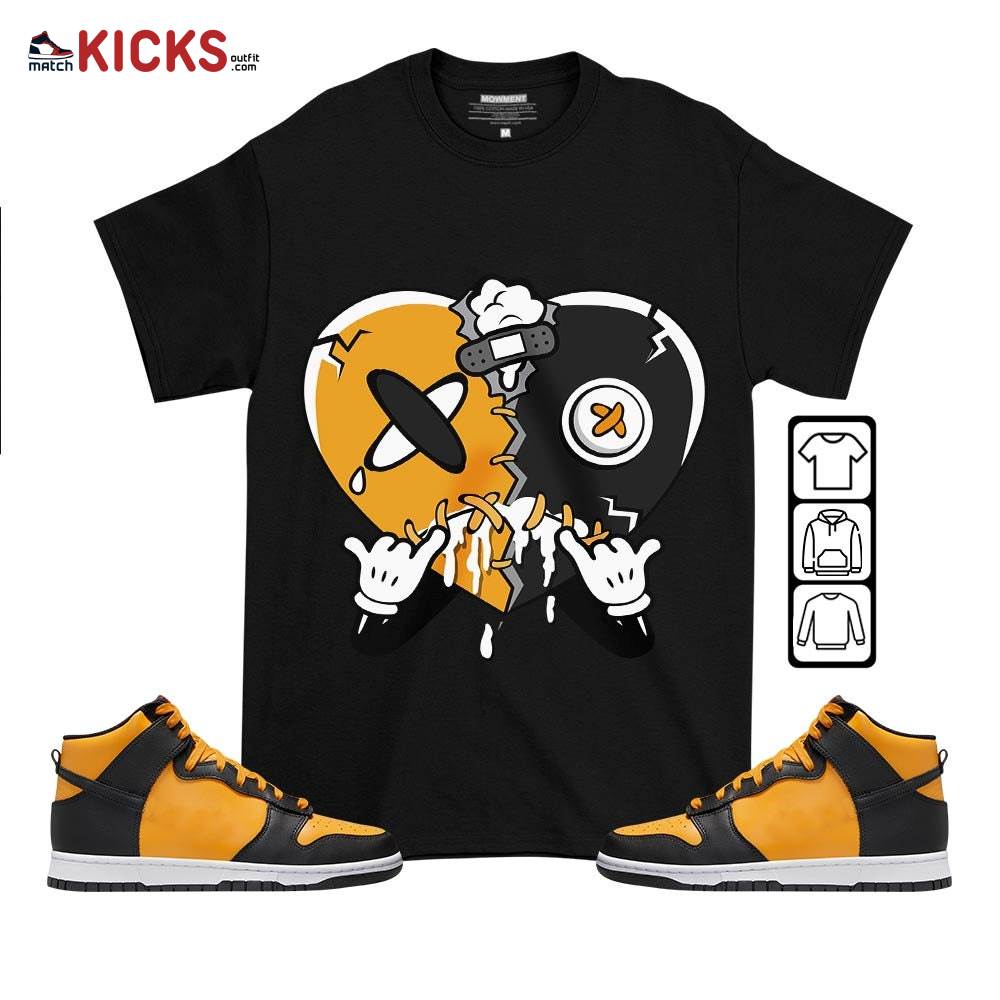 Heart Crying Lover Sneaker Shirt Match Dunk Reverse Goldenrod, Dunk High Bruce Lee MKO T-Shirt
