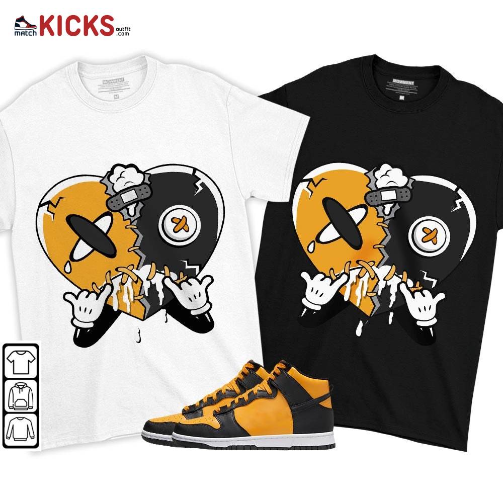 Heart Crying Lover Sneaker Shirt Match Dunk Reverse Goldenrod, Dunk High Bruce Lee MKO T-Shirt