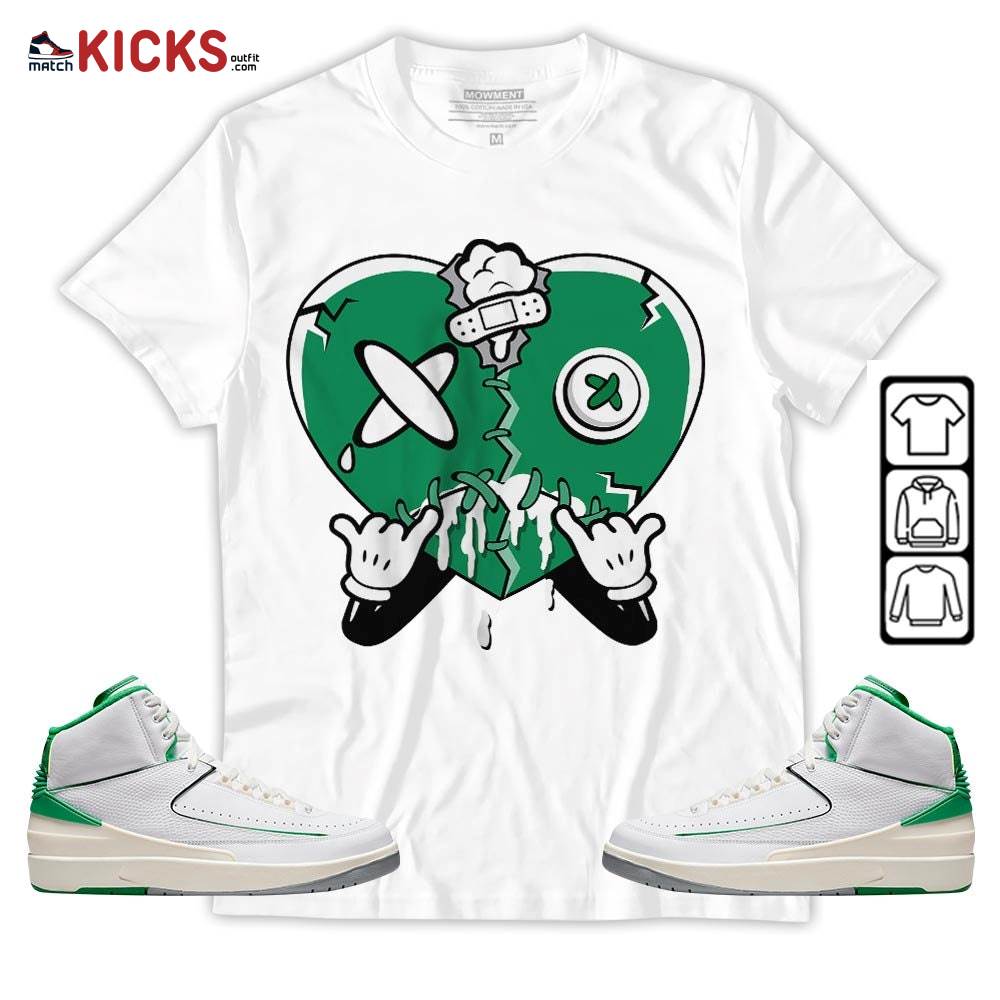 Heart Crying Lover Sneaker Shirt Match Lucky Green 2s, Jordan 2 Lucky Green MKO Sweatshirt