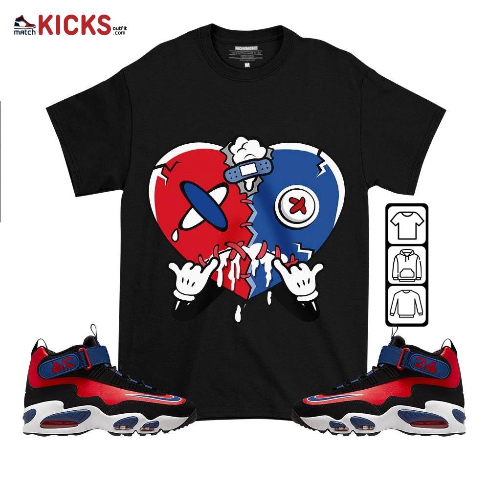 Heart Crying Lover Sneaker Shirt Match Max 1 Navy Red Black, Air Griffey Max 1 Black Red Navy Blue MKO T-Shirt