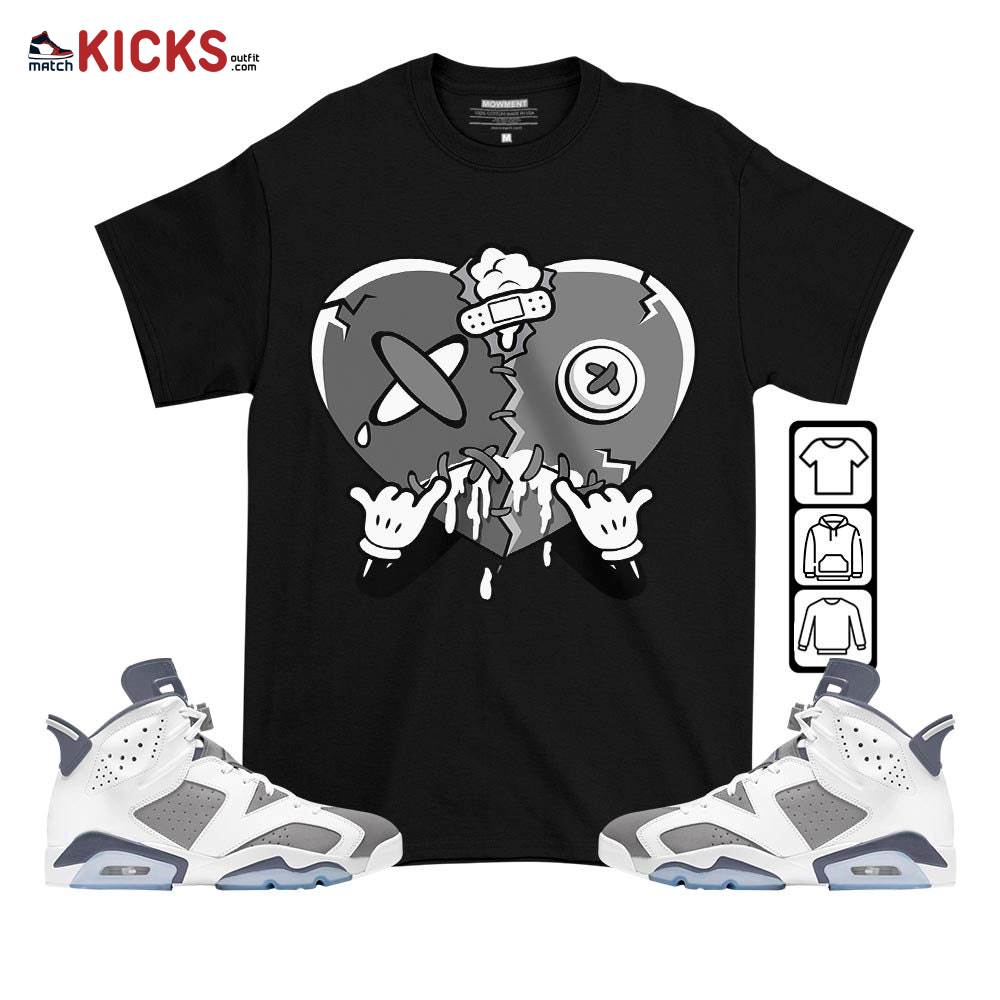 Heart Crying Lover Sneaker Shirt Match Retro Cool Grey 6s, Jordan 6 Cool Grey MKO T-Shirt