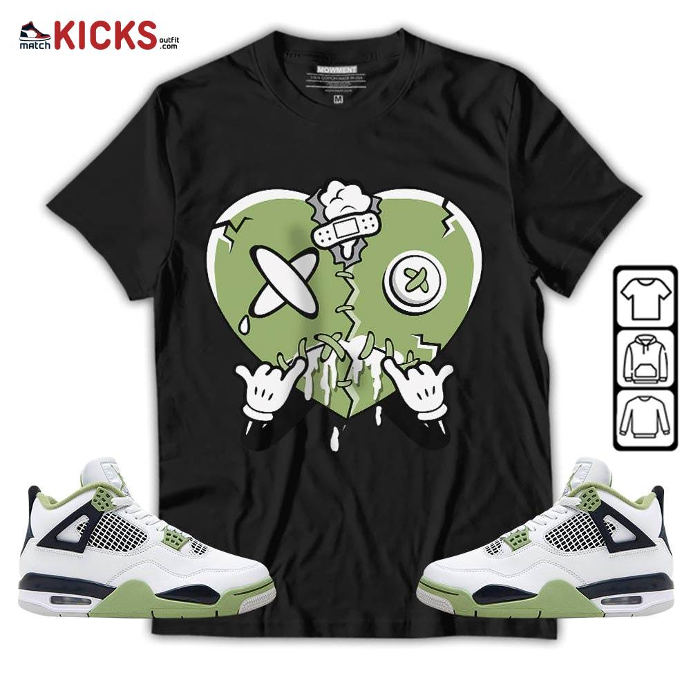 Heart Crying Lover Sneaker Shirt Match Retro Oil Green 4s, Jordan 4 Oil Green MKO T-Shirt