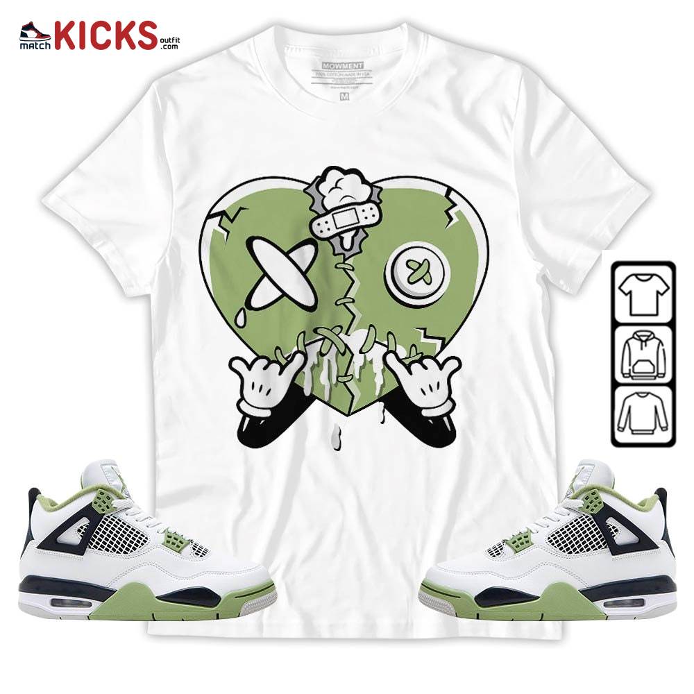 Heart Crying Lover Sneaker Shirt Match Retro Oil Green 4s, Jordan 4 Oil Green MKO T-Shirt Heart Crying Lover Sneaker Shirt Match Retro Oil Green 4s, Jordan 4 Oil Green MKO T-Shirt