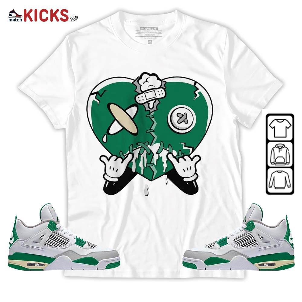 Heart Crying Lover Sneaker Shirt Match Retro Pine Green 4s, Jordan 4 Pine Green MKO Hoodie