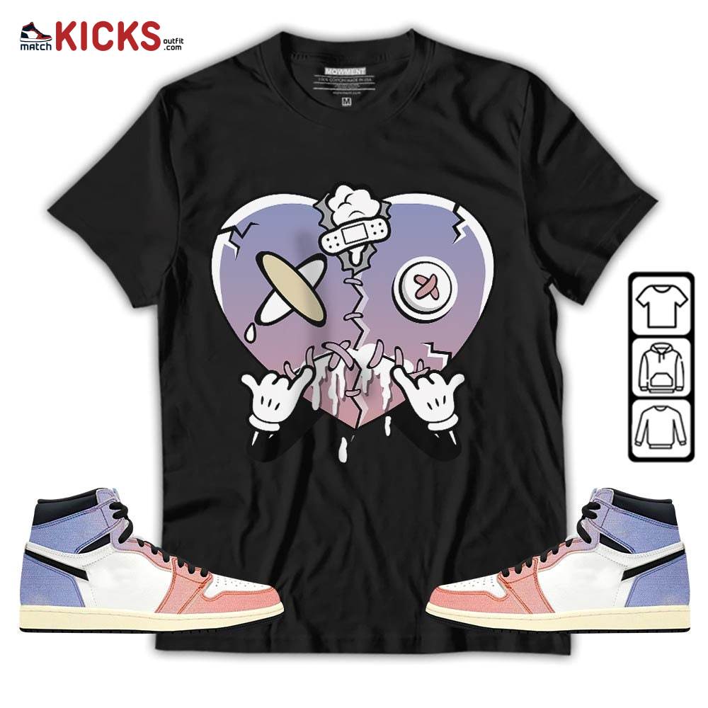 Heart Crying Lover Sneaker Shirt Match Retro Skyline 1s, Jordan 1 High OG Skyline MKO T-Shirt