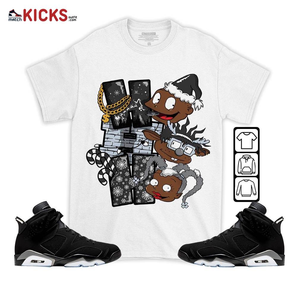 HoHoHo Rugrats Christmas Sneaker Shirt Match Black Chrome 6s, Jordan 6 Black Chrome MKO T-Shirt HoHoHo Rugrats Christmas Sneaker Shirt Match Black Chrome 6s, Jordan 6 Black Chrome MKO T-Shirt