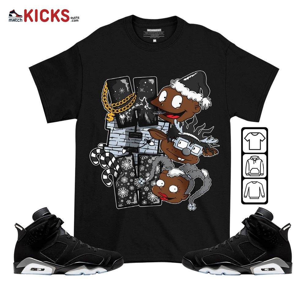 HoHoHo Rugrats Christmas Sneaker Shirt Match Black Chrome 6s, Jordan 6 Black Chrome MKO T-Shirt