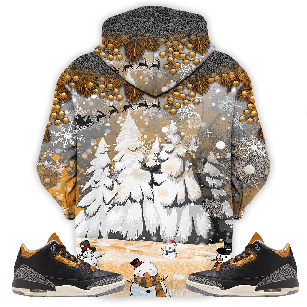 Hohoho Rugrats Christmas Sneaker Shirt Match Black Gold 3S, Jordan 3 Retro Black Gold Hoodie Sweatshirt Tee All Over Print MKO Shirt