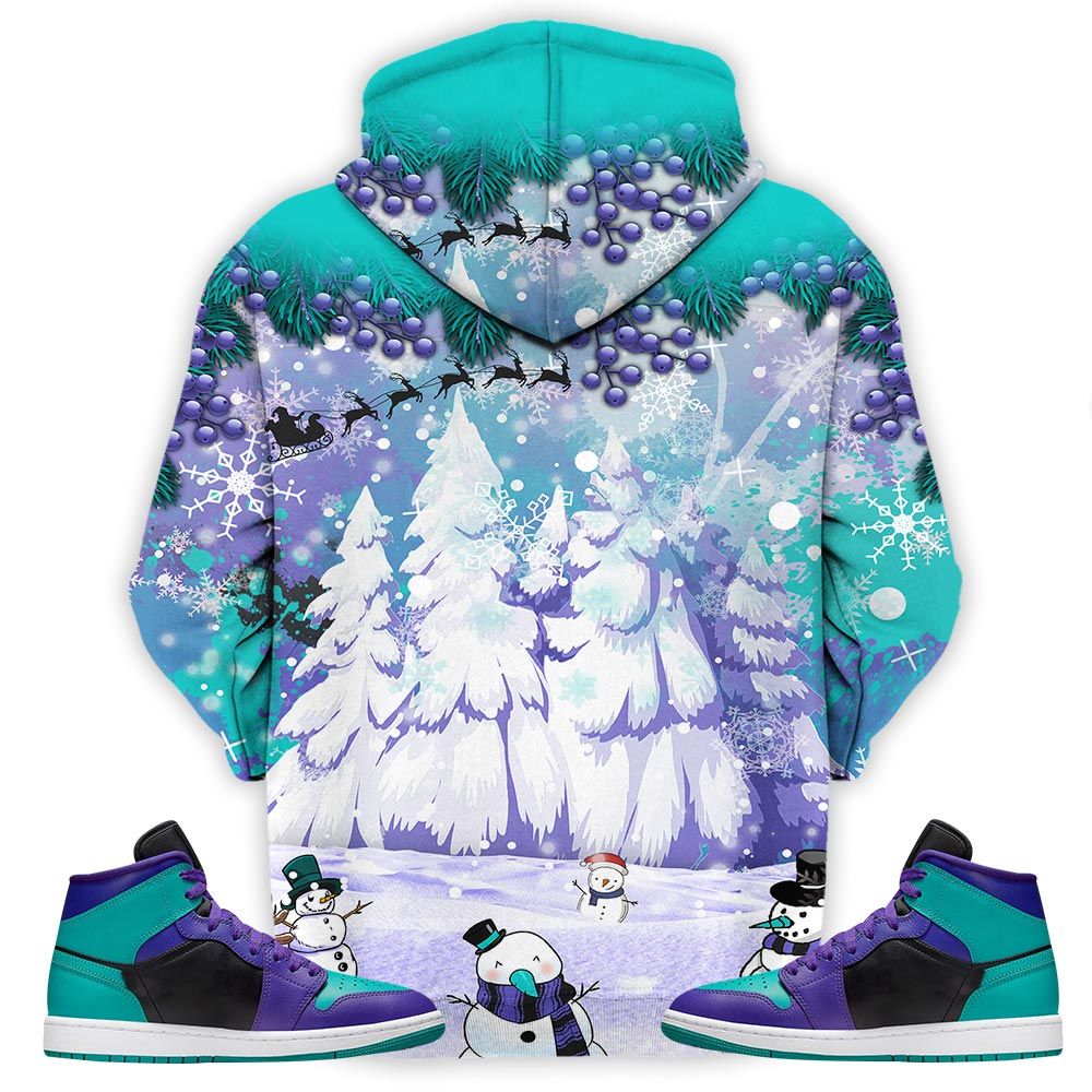 Hohoho Rugrats Christmas Sneaker Shirt Match Black Grape 1S, Jordan 1 Mid Black Grape Hoodie Sweatshirt Tee All Over Print MKO Shirt