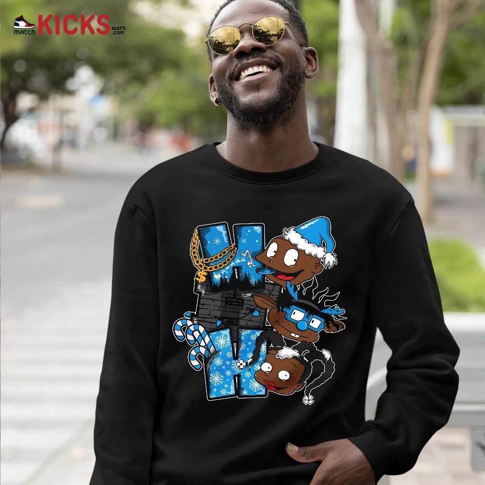 HoHoHo Rugrats Christmas Sneaker Shirt Match Black University Blue 13s, Jordan 13 Black University Blue 2022 MKO T-Shirt HoHoHo Rugrats Christmas Sneaker Shirt Match Black University Blue 13s, Jordan 13 Black University Blue 2022 MKO T-Shirt