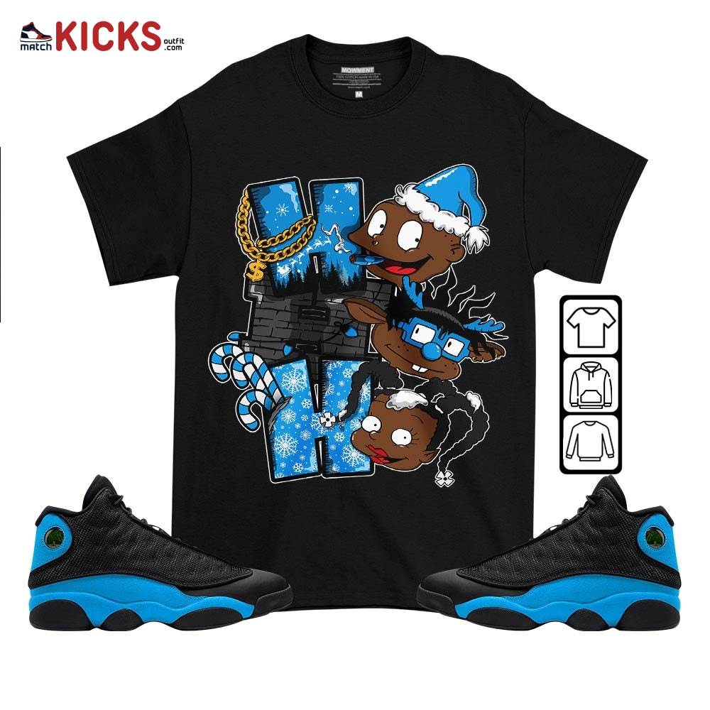 HoHoHo Rugrats Christmas Sneaker Shirt Match Black University Blue 13s, Jordan 13 Black University Blue 2022 MKO T-Shirt HoHoHo Rugrats Christmas Sneaker Shirt Match Black University Blue 13s, Jordan 13 Black University Blue 2022 MKO T-Shirt