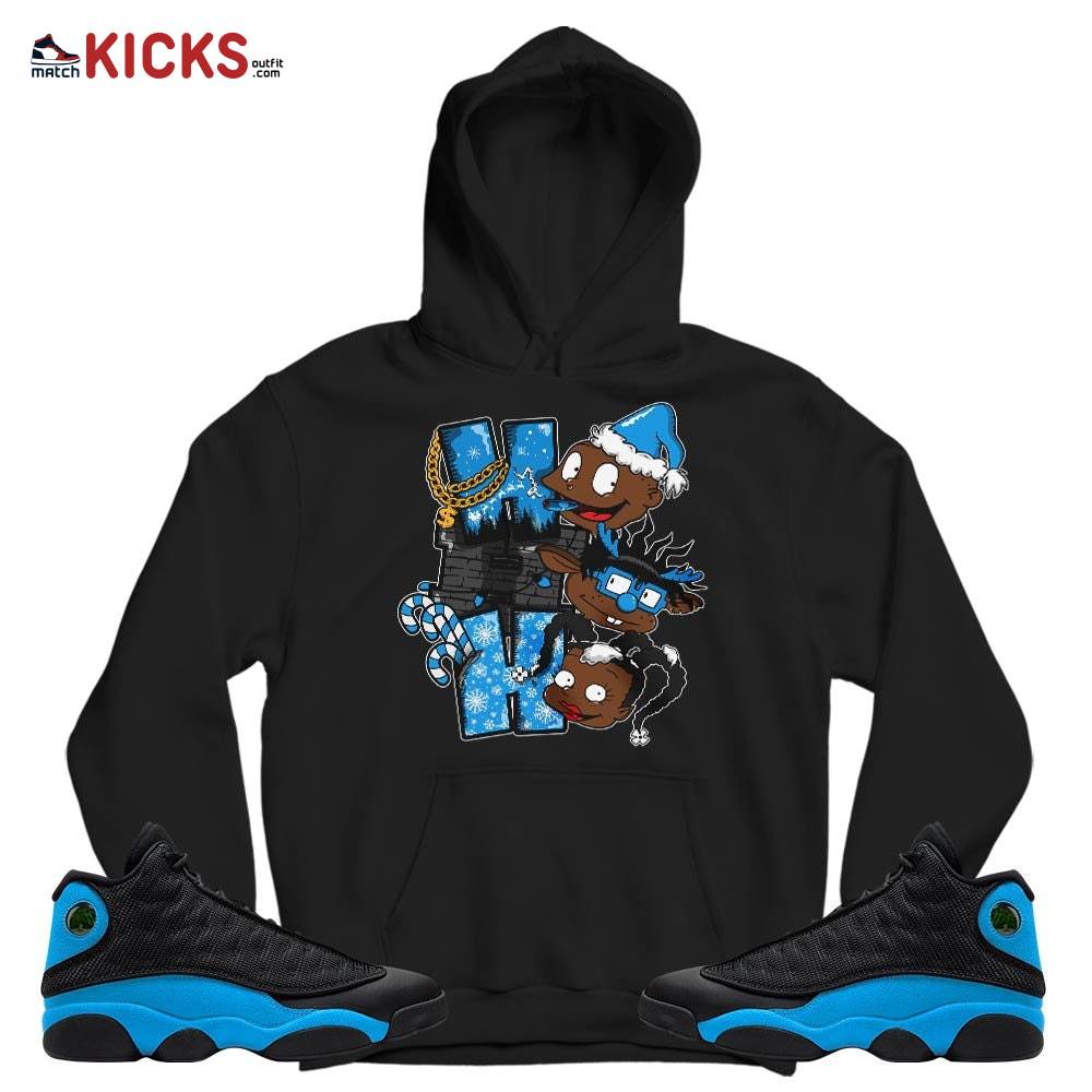 HoHoHo Rugrats Christmas Sneaker Shirt Match Black University Blue 13s, Jordan 13 Black University Blue 2022 MKO T-Shirt HoHoHo Rugrats Christmas Sneaker Shirt Match Black University Blue 13s, Jordan 13 Black University Blue 2022 MKO T-Shirt