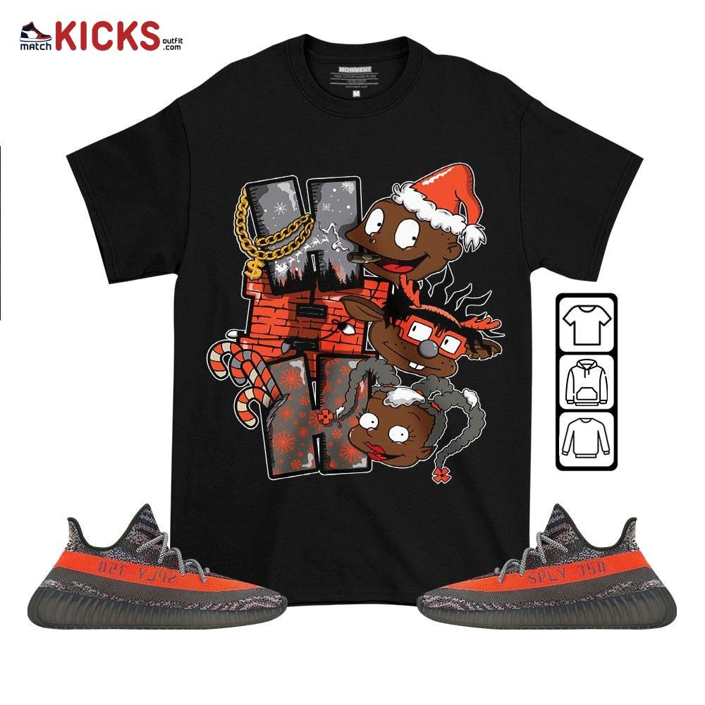 HoHoHo Rugrats Christmas Sneaker Shirt Match Boots 350 V2 Dark Beluga, Yeezy 350 V2 Carbon Beluga MKO T-Shirt
