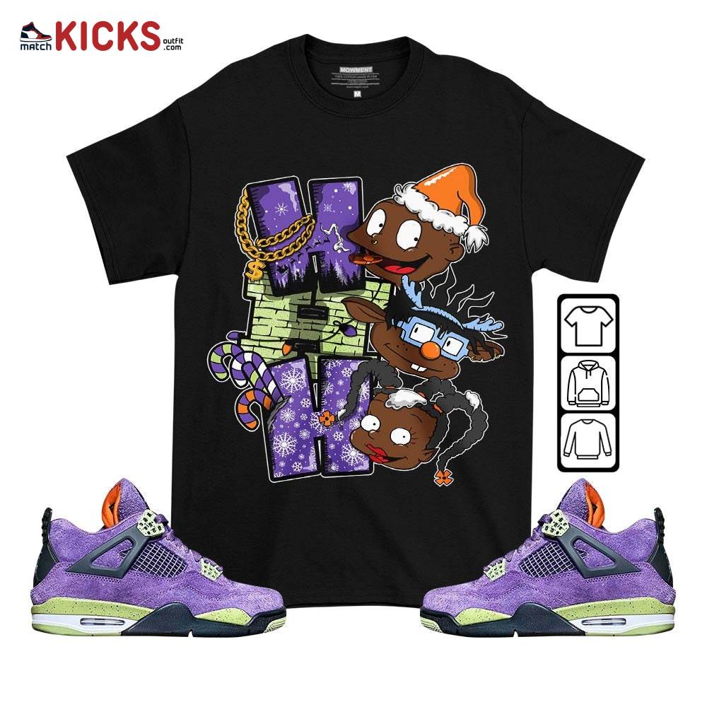 HoHoHo Rugrats Christmas Sneaker Shirt Match Canyon Purple 4s, Jordan 4 Canyon Purple MKO T-Shirt